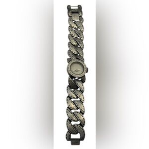 Lucky Brand great preloved functional distressed grey metal chain link watch